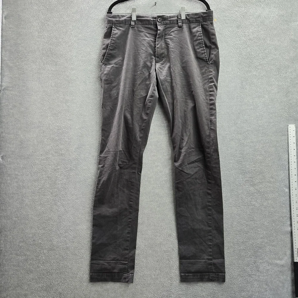 Banana Republic Men Pants 32X34 Gray‎ Chino Skinny Button Slim 33